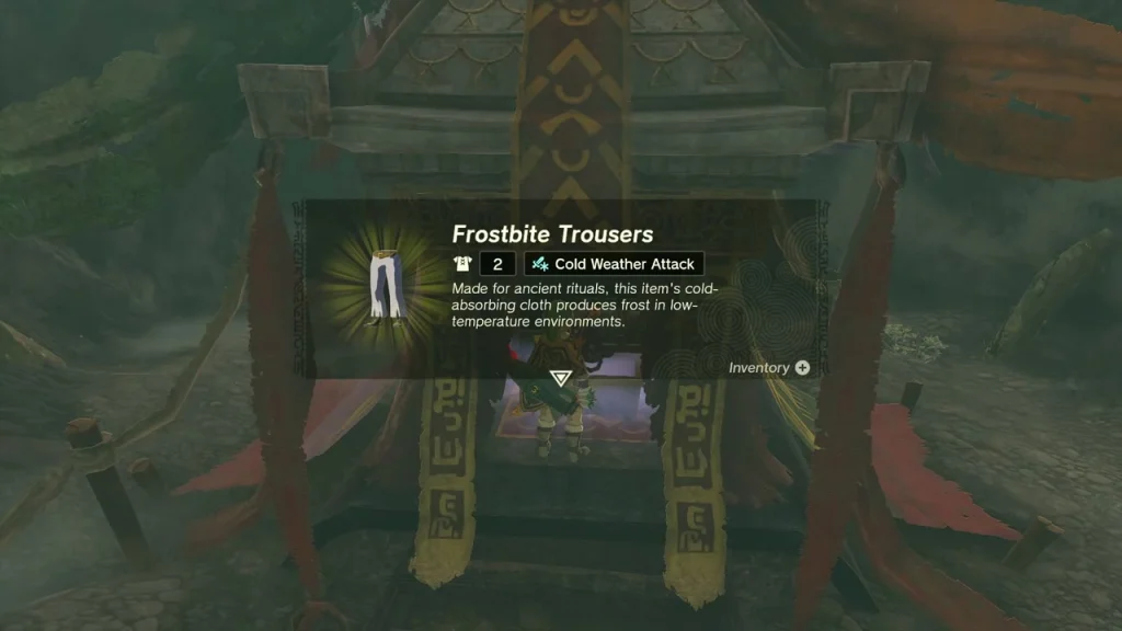 Frostbite Trousers item box over the opened chest Frostbite Trousers item box over the opened chest