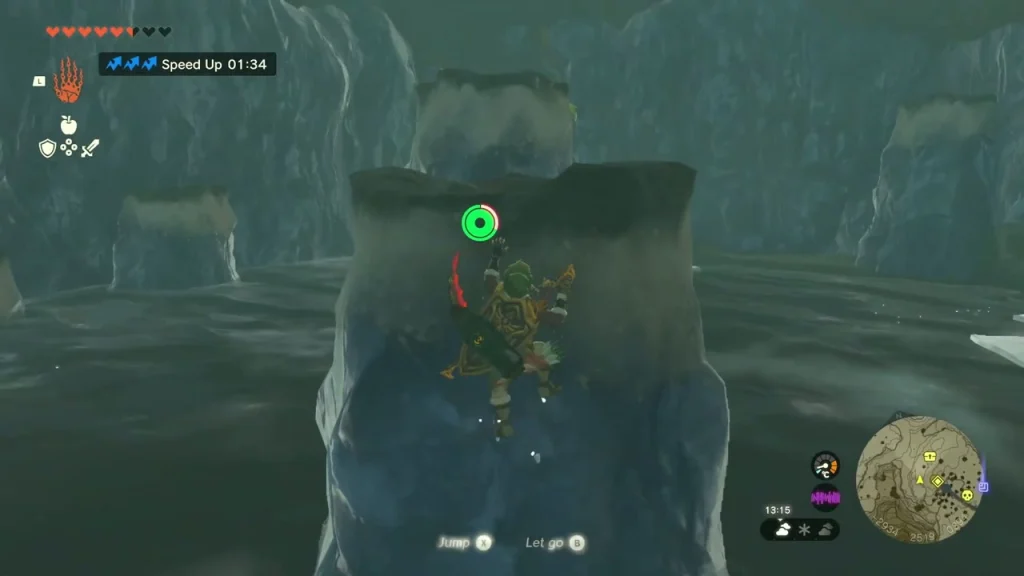 Stone pillar rising from the freezing water Stone pillar rising from the freezing water