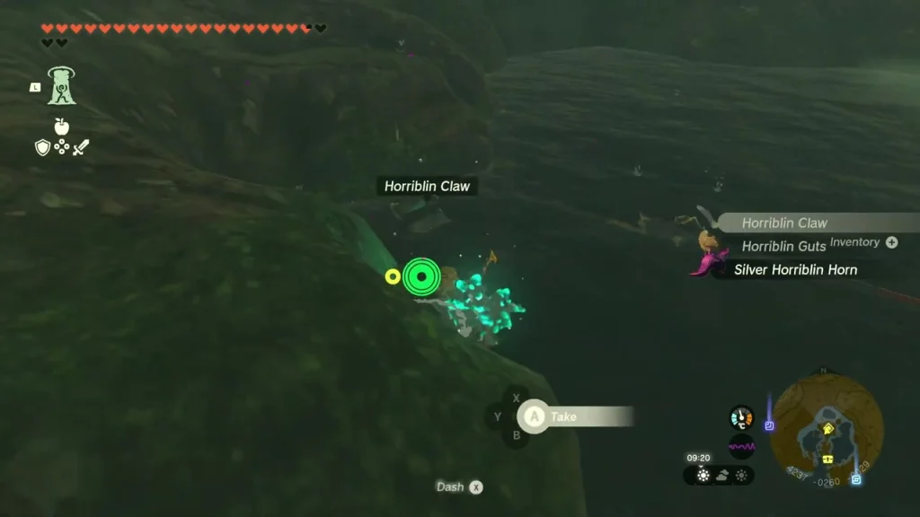 Underwater passage leading into the cave