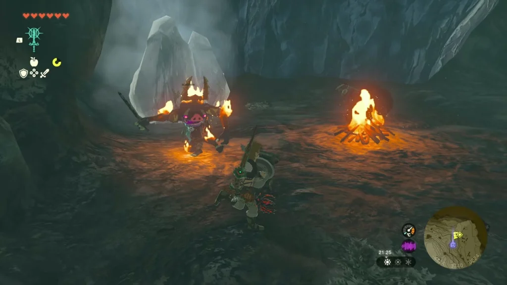Enemy standing beside the burning campfire Enemy standing beside the burning campfire