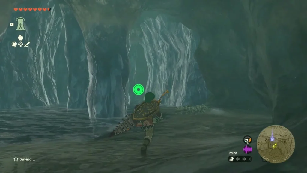Frozen wall of hanging ice sheets inside the cave