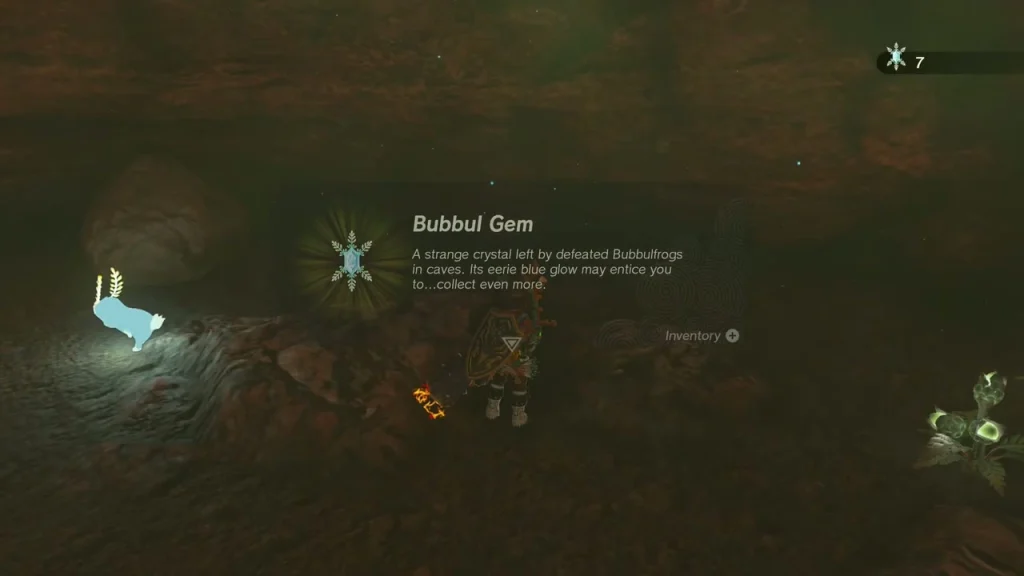 Bubbul Gem item box with a glowing Bubbulfrog on the cave floor Bubbul Gem item box with a glowing Bubbulfrog on the cave floor