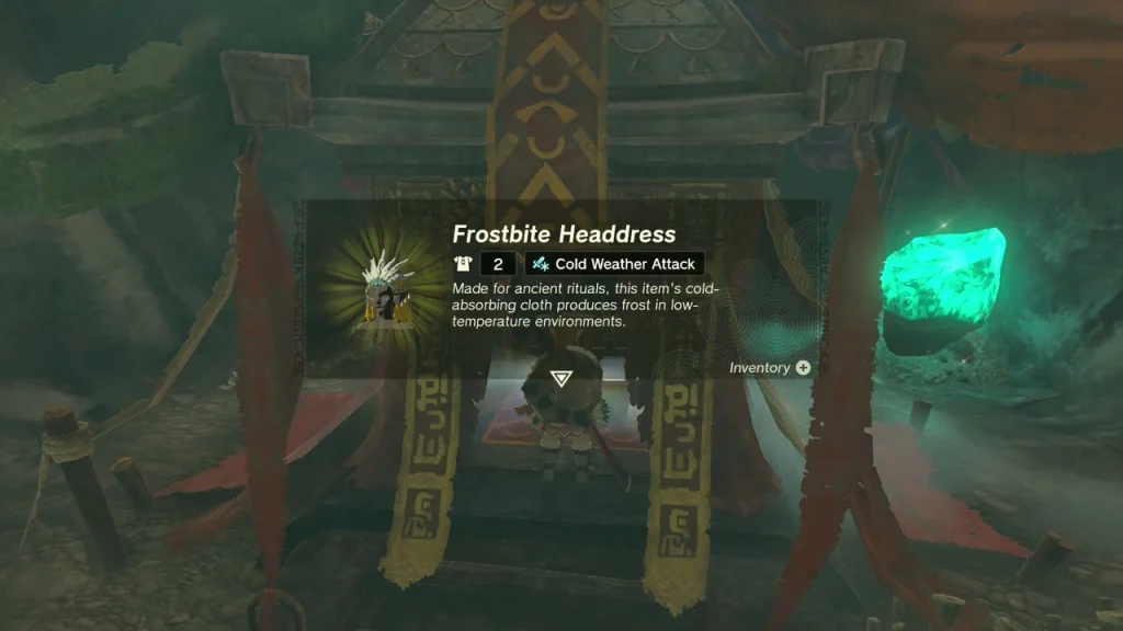 Frostbite Headdress item box in front of red banners Frostbite Headdress item box in front of red banners