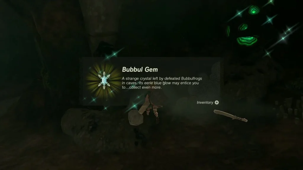 Bubbul Gem item box after the Mining Cave Bubbulfrog is defeated
