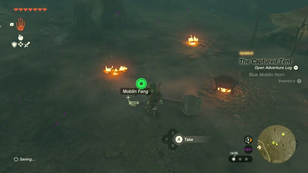 Moblin Fang dropped on the ground near the campfires Moblin Fang dropped on the ground near the campfires