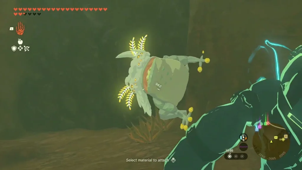 Bubbulfrog clinging high on the cave wall