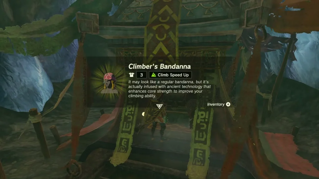Climber's Bandanna item box over the chest Climber's Bandanna item box over the chest
