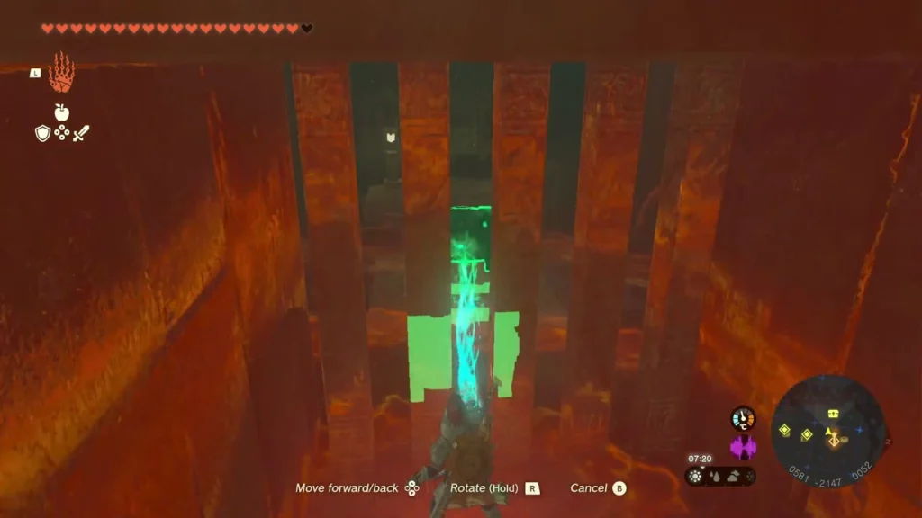 Chest being moved between iron bars toward the floor switch Chest being moved between iron bars toward the floor switch