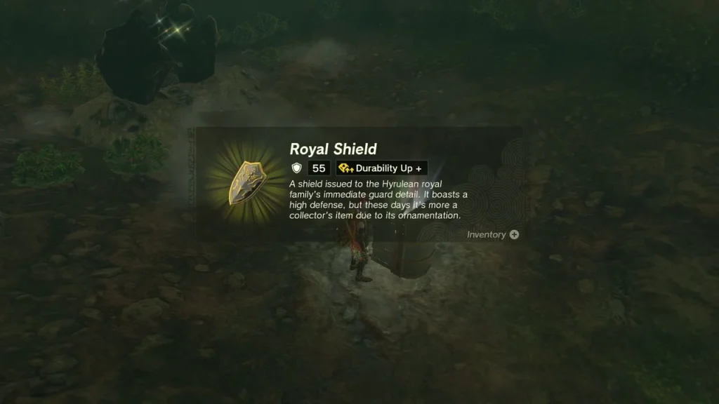 Royal Shield item box over the opened chest Royal Shield item box over the opened chest