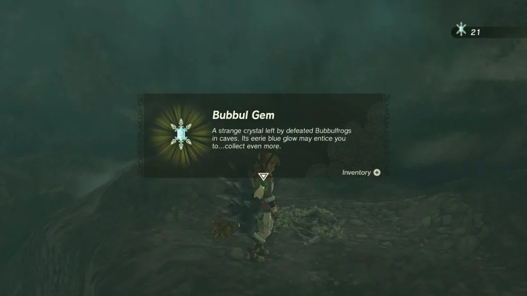 Bubbul Gem item box after defeating the Rospro Pass Cave Bubbulfrog Bubbul Gem item box after defeating the Rospro Pass Cave Bubbulfrog