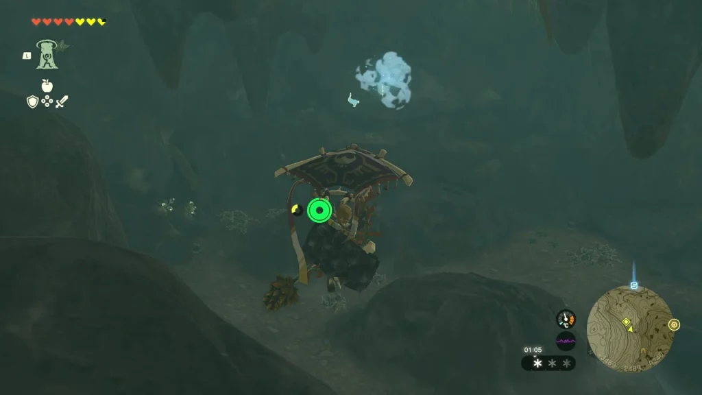 Bubbulfrog hovering above the cave floor in the lower cavern Bubbulfrog hovering above the cave floor in the lower cavern