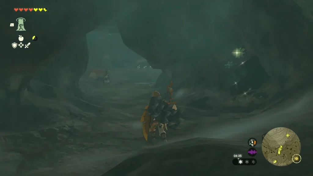 First dark cavern beyond the cleared rocks First dark cavern beyond the cleared rocks