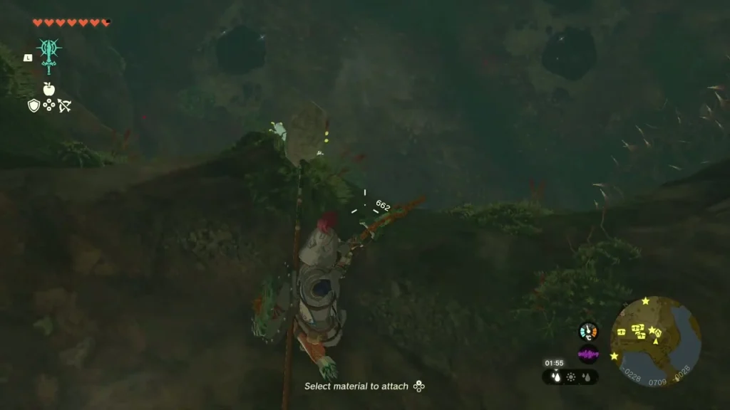 Bubbulfrog floating above the dark pit