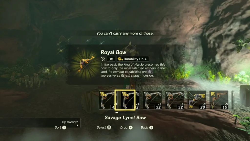 Royal Bow item box above the second chest Royal Bow item box above the second chest