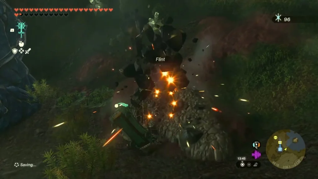 Bubbulfrog defeated in a burst of sparks beside a rock Bubbulfrog defeated in a burst of sparks beside a rock