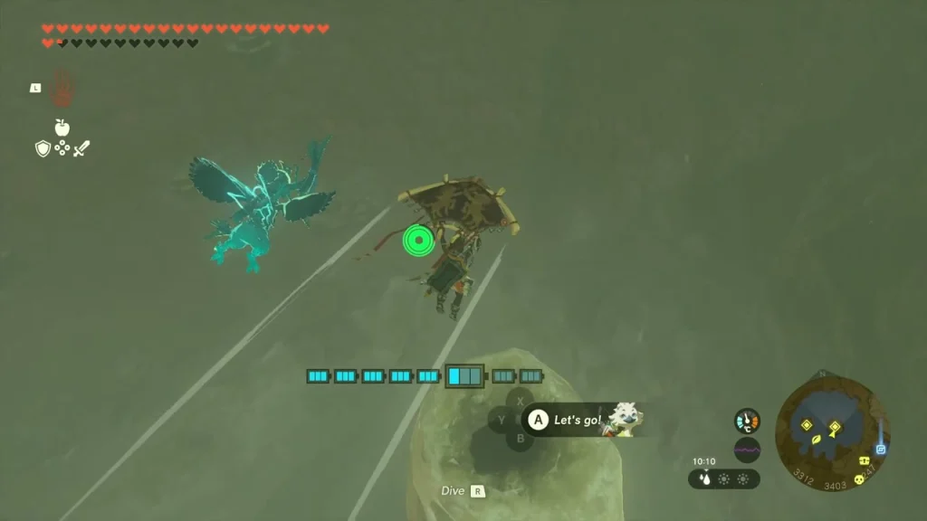 Glider aimed at the dark hole in the rock pillar Glider aimed at the dark hole in the rock pillar