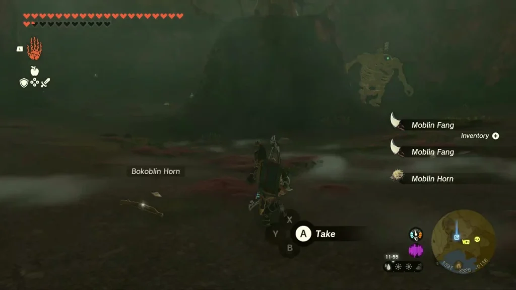 Stalnox with its health bar in the dark central chamber Stalnox with its health bar in the dark central chamber