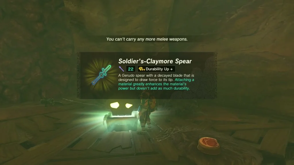 Soldier's-Claymore Spear item box above the second chest
