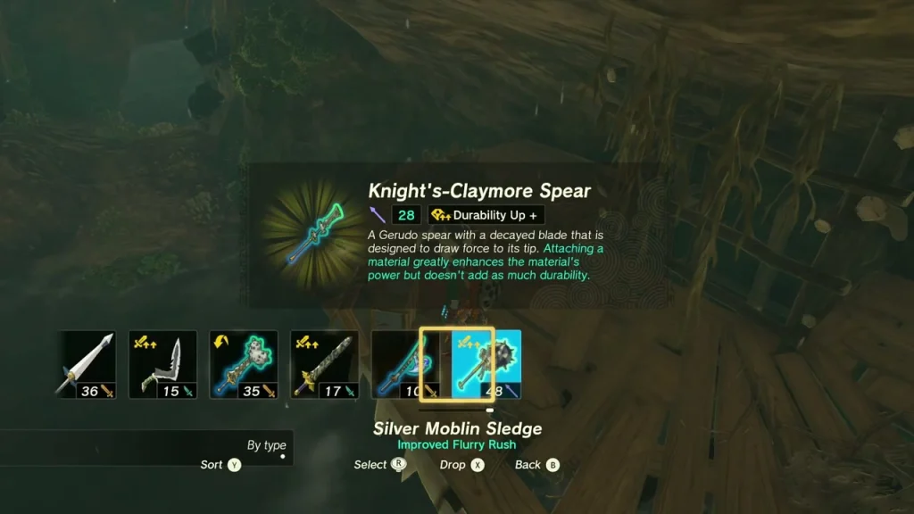 Knight's-Claymore Spear item box inside the cave Knight's-Claymore Spear item box inside the cave