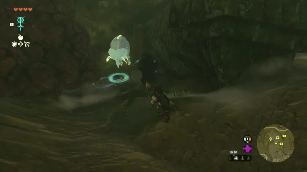Bubbulfrog fallen to the cavern floor after being shot Bubbulfrog fallen to the cavern floor after being shot