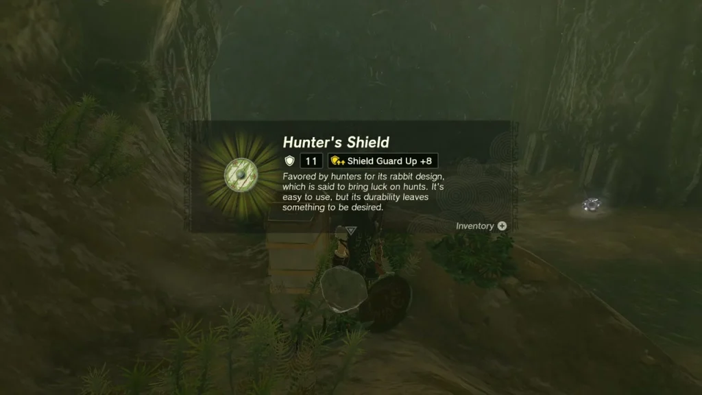 Hunter's Shield item box after opening the wooden chest Hunter's Shield item box after opening the wooden chest