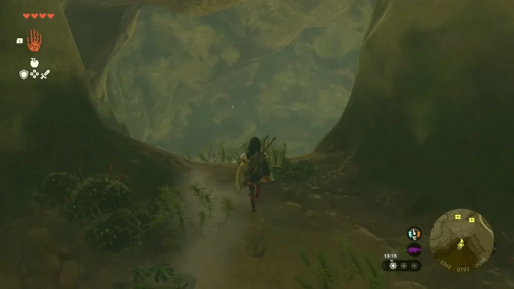 Ledge just inside the mouth overlooking a big hollow cavern Ledge just inside the mouth overlooking a big hollow cavern