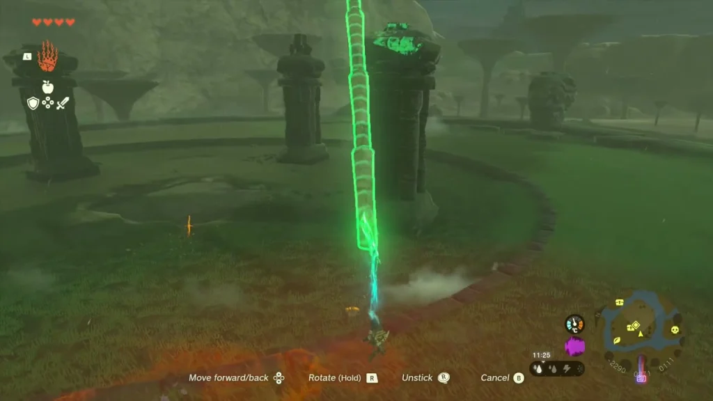 Ring of grass on Thundra Plateau with stone pillars around it and a glowing red circle on the ground Ring of grass on Thundra Plateau with stone pillars around it and a glowing red circle on the ground