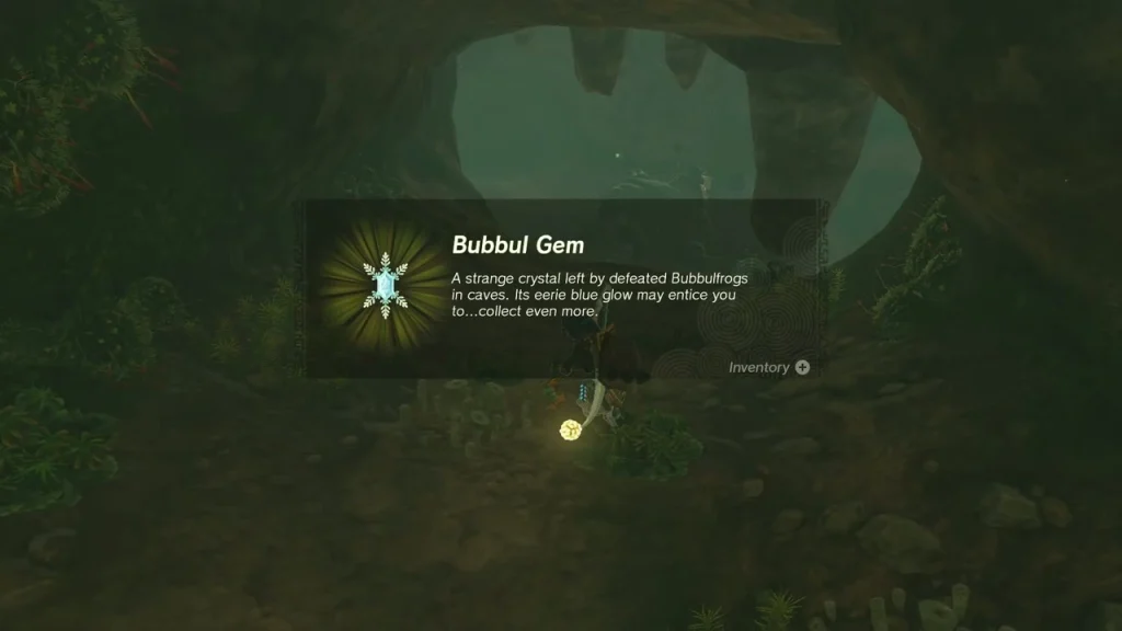 Bubbul Gem item box under a hole in the cave roof Bubbul Gem item box under a hole in the cave roof