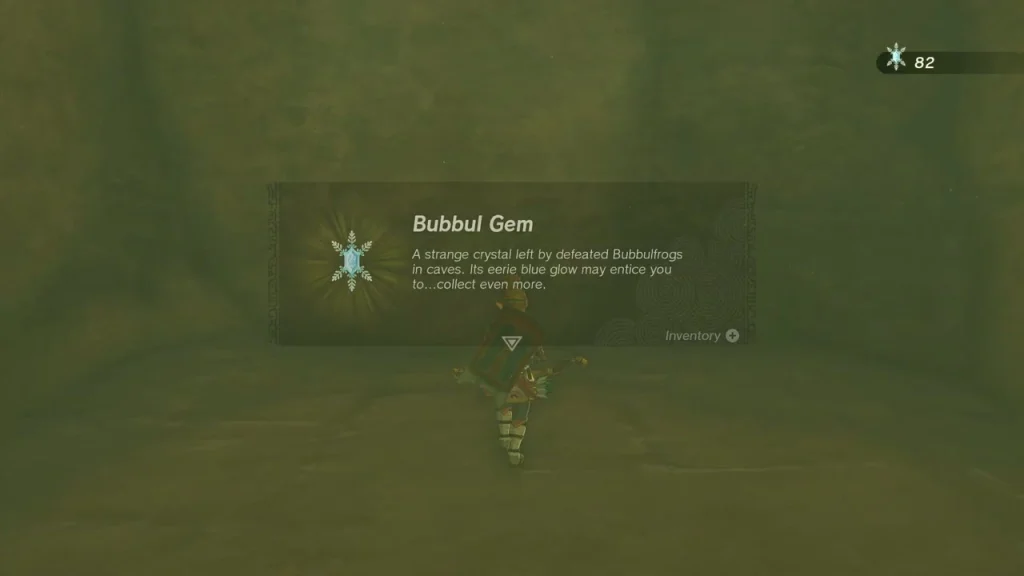 Bubbul Gem glowing on the stone floor ready to take Bubbul Gem glowing on the stone floor ready to take