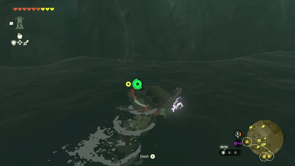 Dark underground pool crossing the cave passage