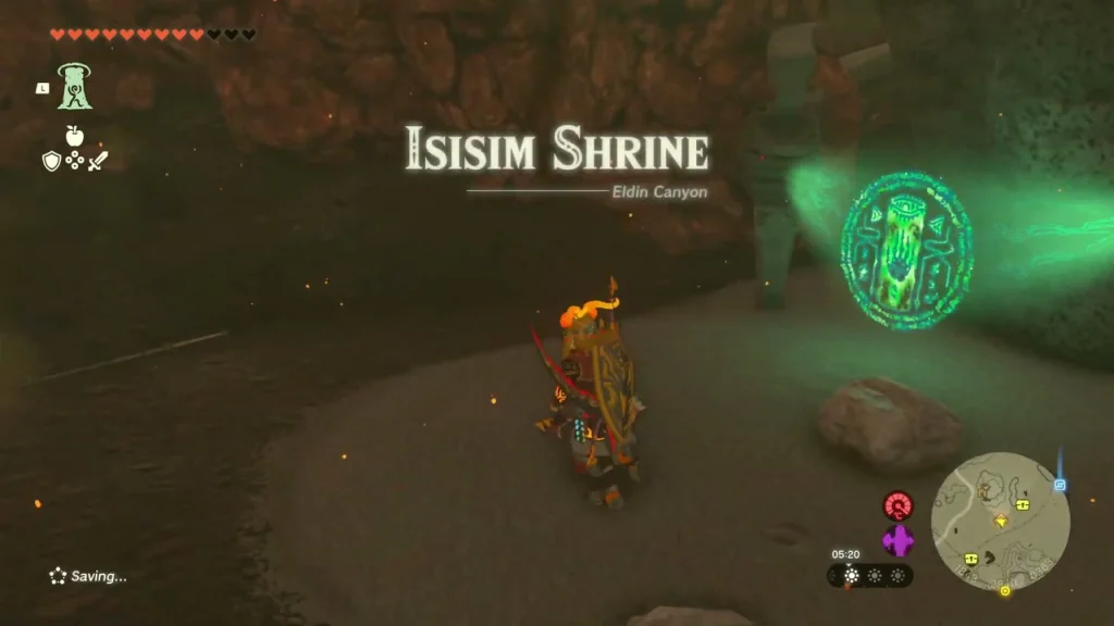 Shrine terminal glowing at the end of the cave tunnel Shrine terminal glowing at the end of the cave tunnel