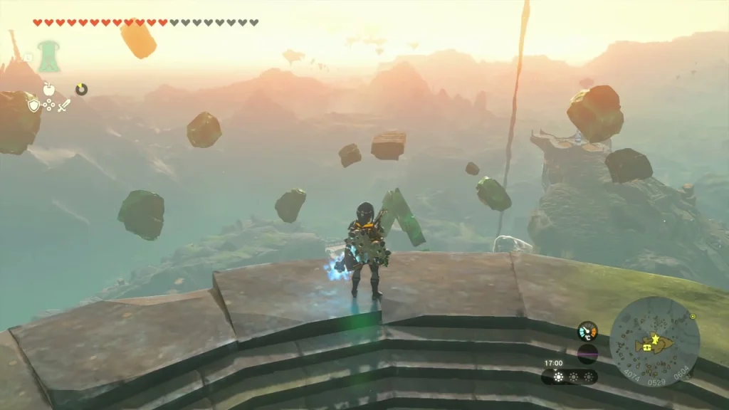 High stone ledge of Floating Scales Island ringed by floating rocks High stone ledge of Floating Scales Island ringed by floating rocks