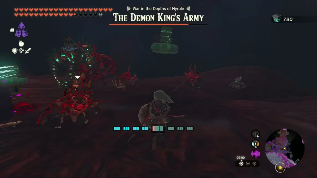 Monster horde on the arena floor with a glowing sage barrier at the side Monster horde on the arena floor with a glowing sage barrier at the side