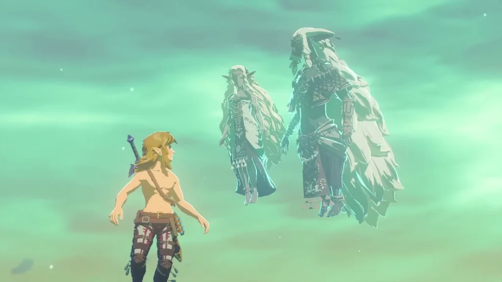 Zelda's hair and a pale dragon horn glowing in the green sky Zelda's hair and a pale dragon horn glowing in the green sky