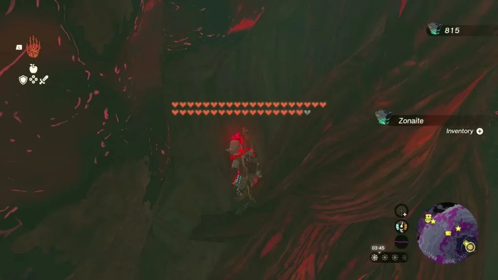 Red gloom-stained floor of the Depths beneath Hyrule Castle Red gloom-stained floor of the Depths beneath Hyrule Castle