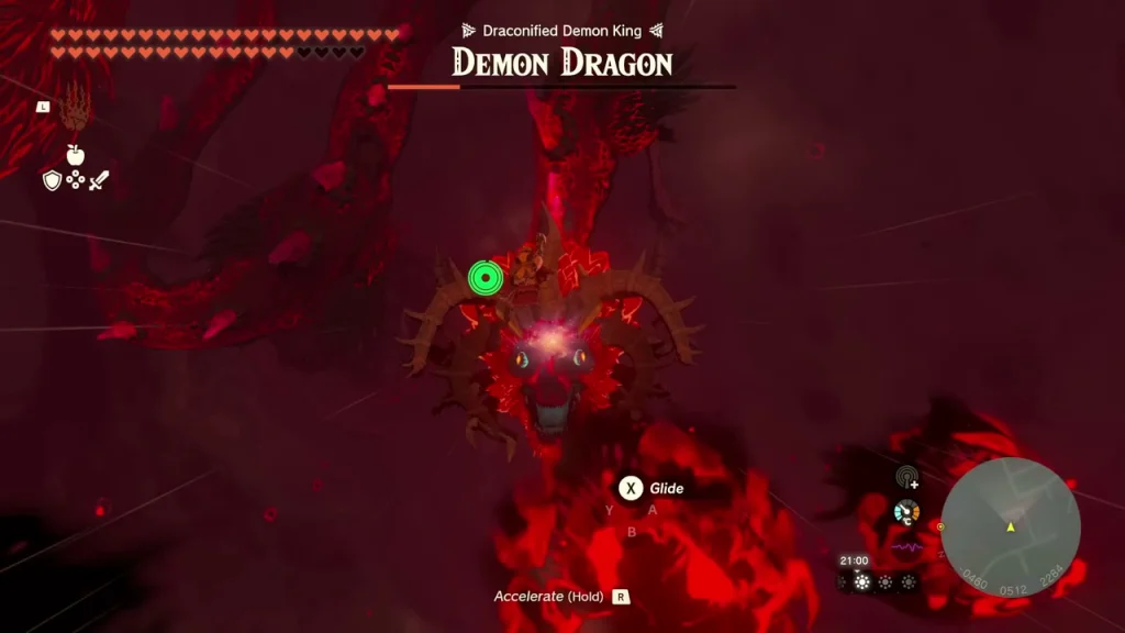 Glowing red Secret Stone on the Demon Dragon's forehead Glowing red Secret Stone on the Demon Dragon's forehead