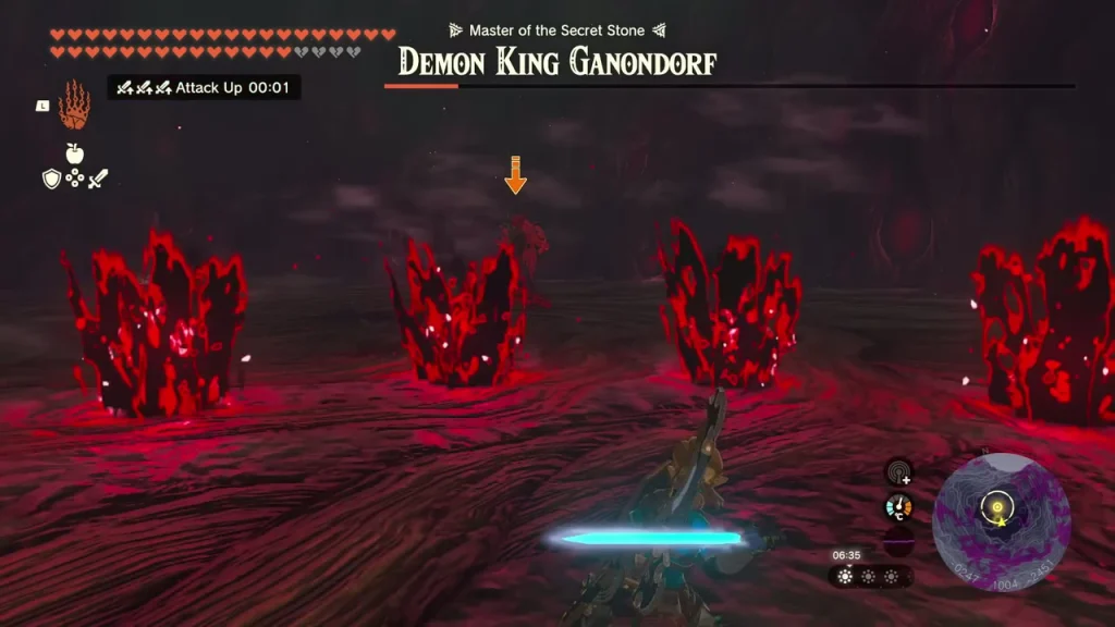 Row of red crystalline phantom shapes across the arena floor Row of red crystalline phantom shapes across the arena floor