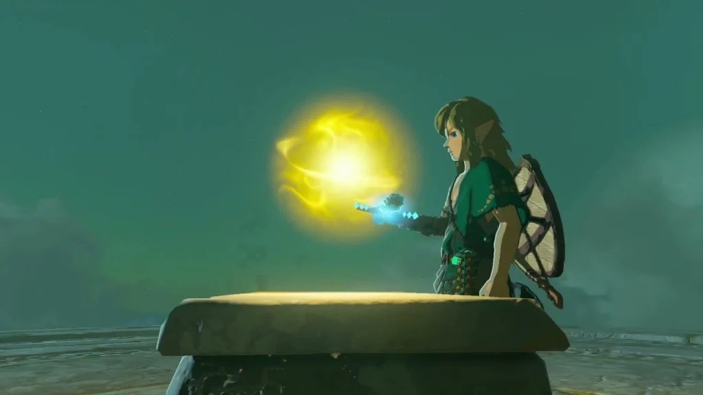 Ball of golden light hovering above the final stone altar Ball of golden light hovering above the final stone altar