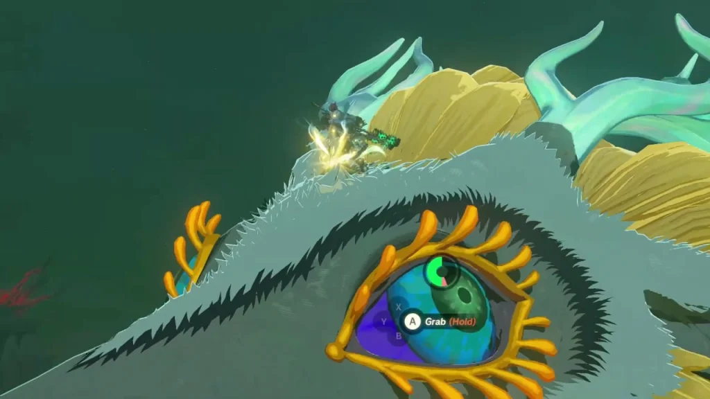 Close view of the Light Dragon's eye as the sword is pulled Close view of the Light Dragon's eye as the sword is pulled