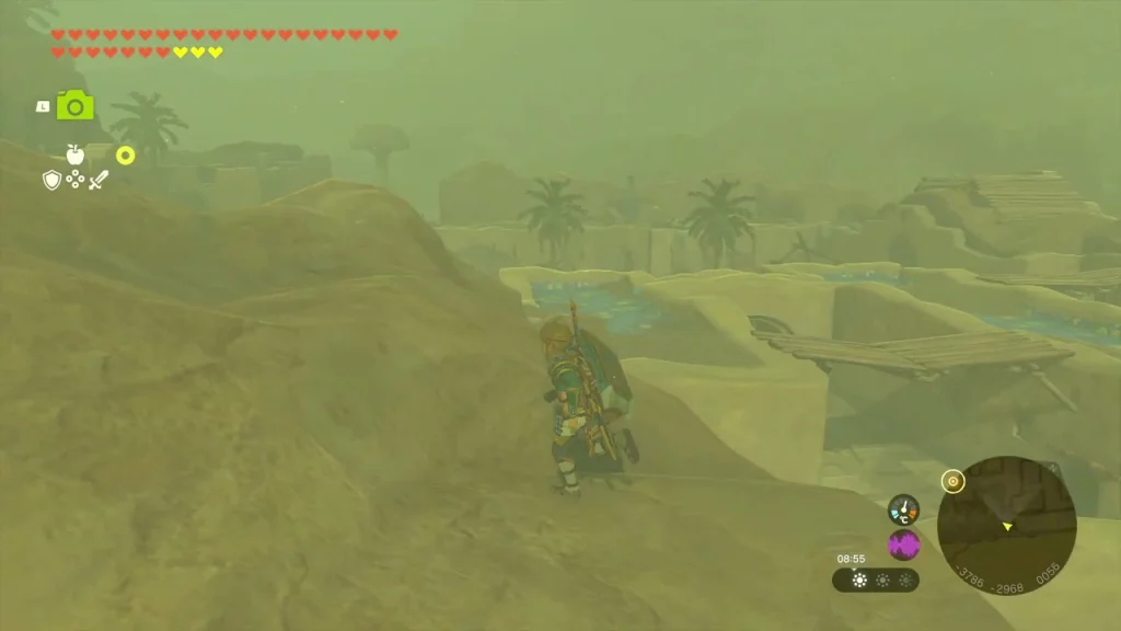 Sandy approach to Gerudo Town under the sand shroud Sandy approach to Gerudo Town under the sand shroud