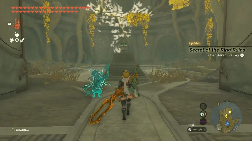 Stone chamber on Dragonhead Island where the Zonai mask is held