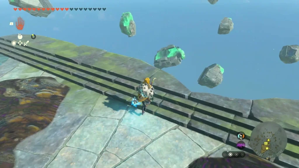 Floating stones scattered above Floating Scales Island