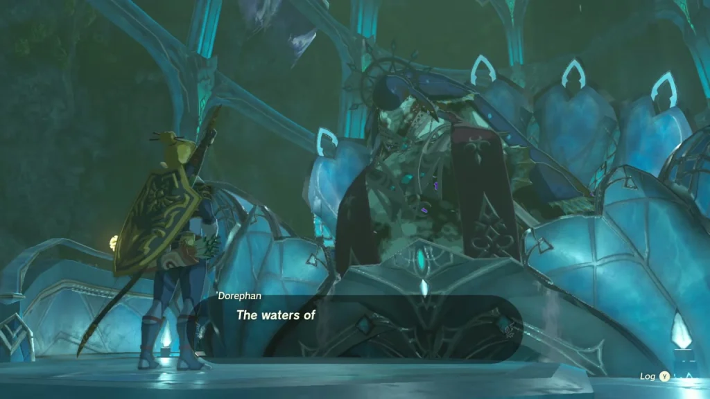 King Dorephan seated on his throne in Pristine Sanctum
