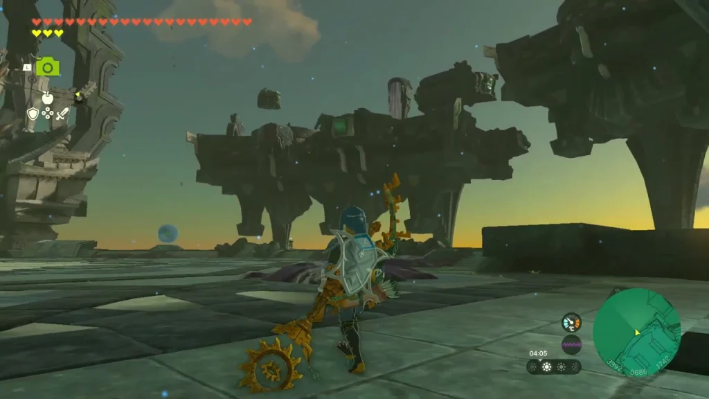 Main platform of the Water Temple among floating ruins