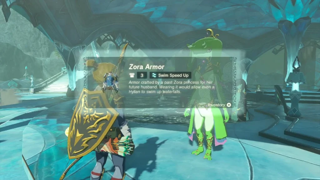 Zora Armor item card shown beside Yona