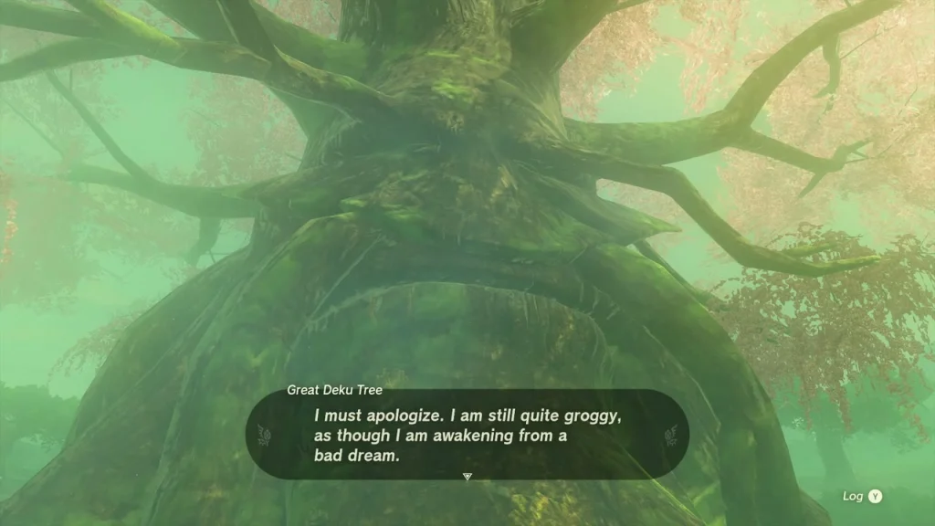 Great Deku Tree's face among the roots in Korok Forest Great Deku Tree's face among the roots in Korok Forest