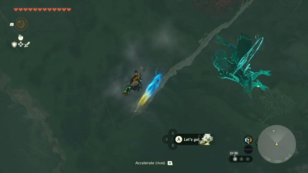 Blue Master Sword light trailing beside the flying Light Dragon Blue Master Sword light trailing beside the flying Light Dragon