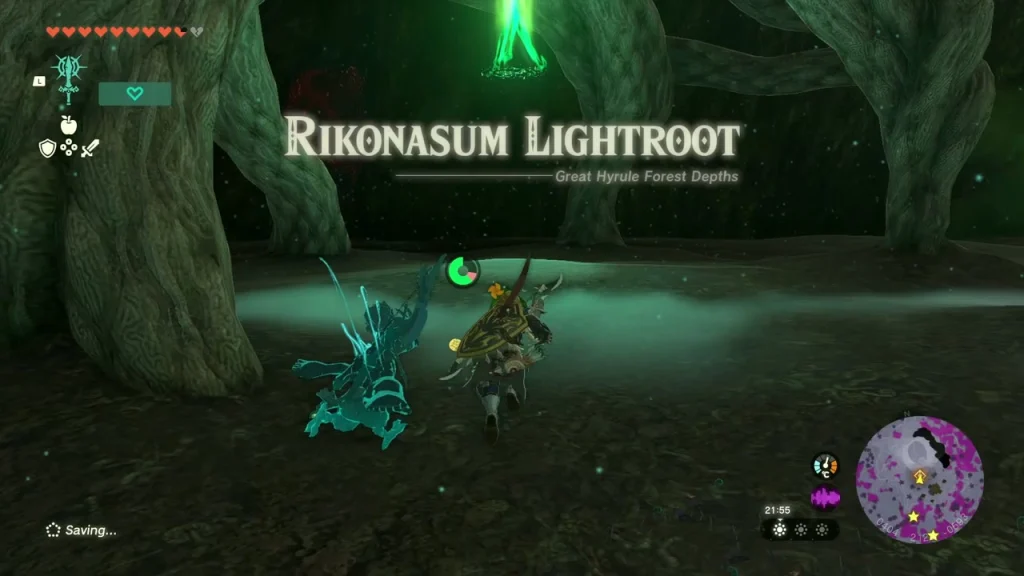 Rikonasum Lightroot glowing in the Depths beneath Great Hyrule Forest Rikonasum Lightroot glowing in the Depths beneath Great Hyrule Forest