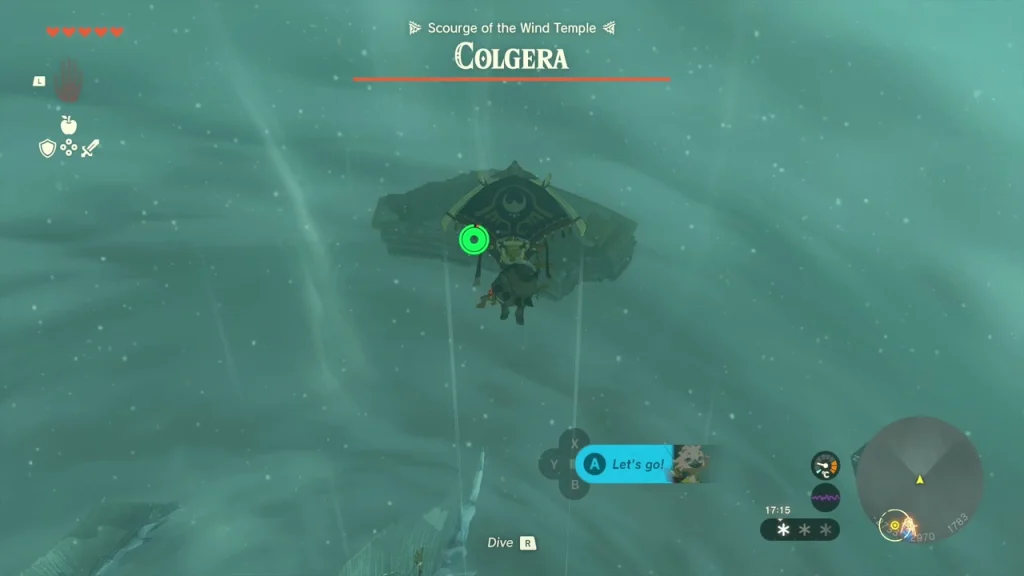 Gliding before the ice-armored Colgera inside the storm cloud Gliding before the ice-armored Colgera inside the storm cloud