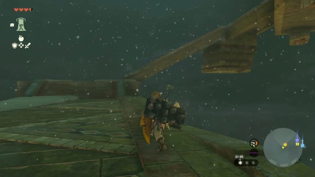 Snowy wooden platforms of the first floating islands above Hebra Snowy wooden platforms of the first floating islands above Hebra